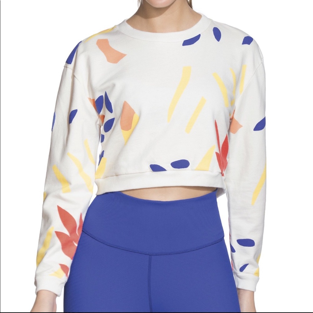 Maaji Cropped Sweatshirt Size Small Watercolor